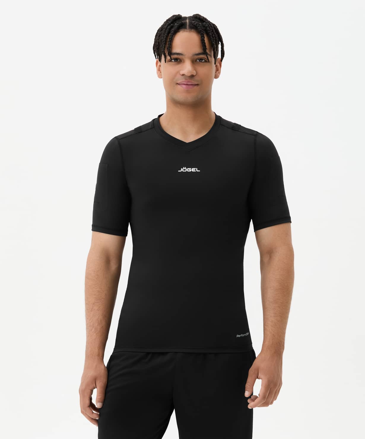 Футболка компрессионная судейская Jogel PerFormDRY Referee Baselayer Tee SS, черный