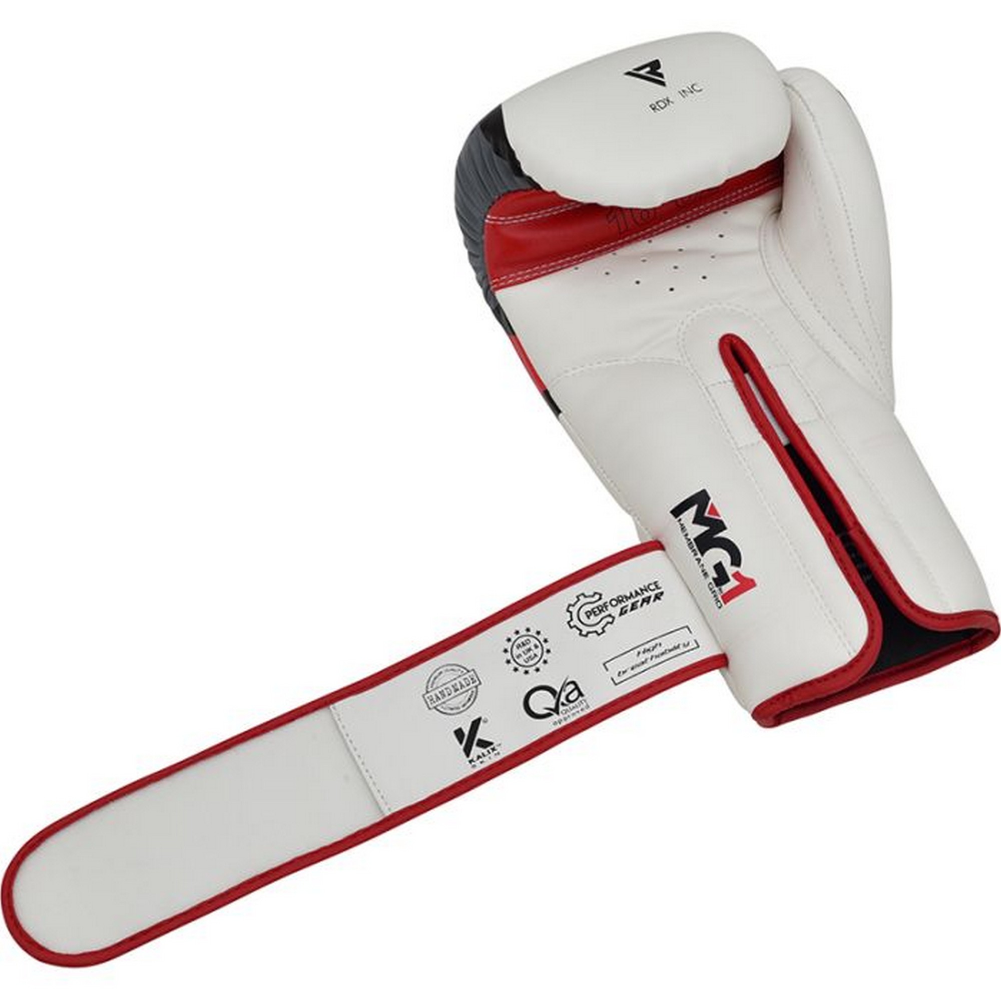 Перчатки тренировочные RDX BGR-F7R-12oz белый\красный