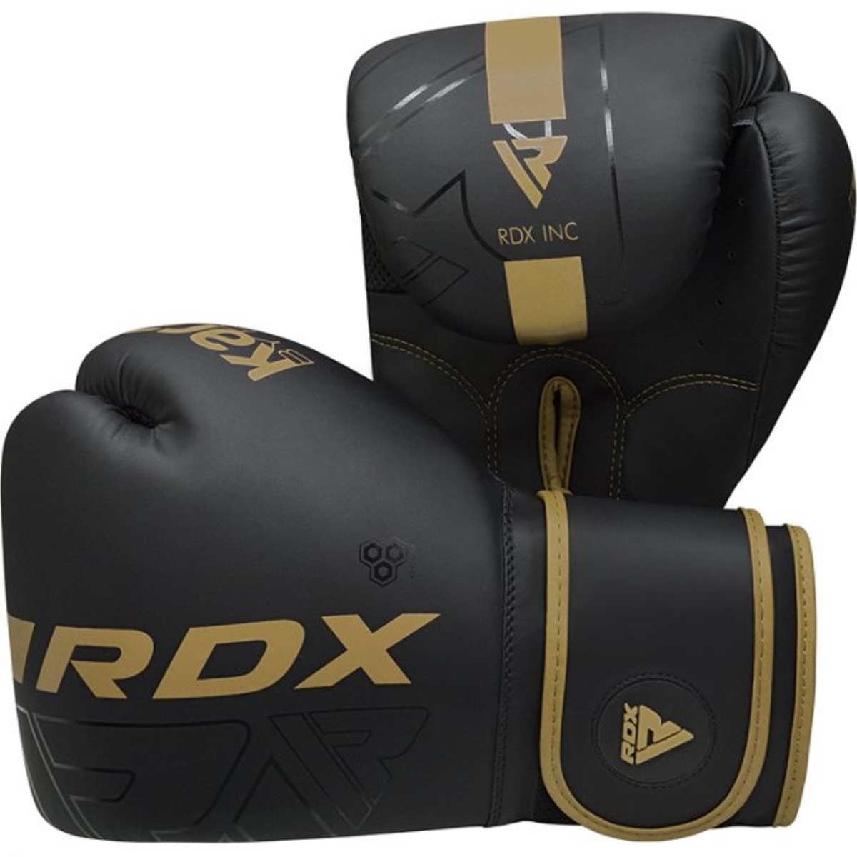 Перчатки тренировочные RDX F6 BGR-F6MGL-6OZ черный\золотой матовый