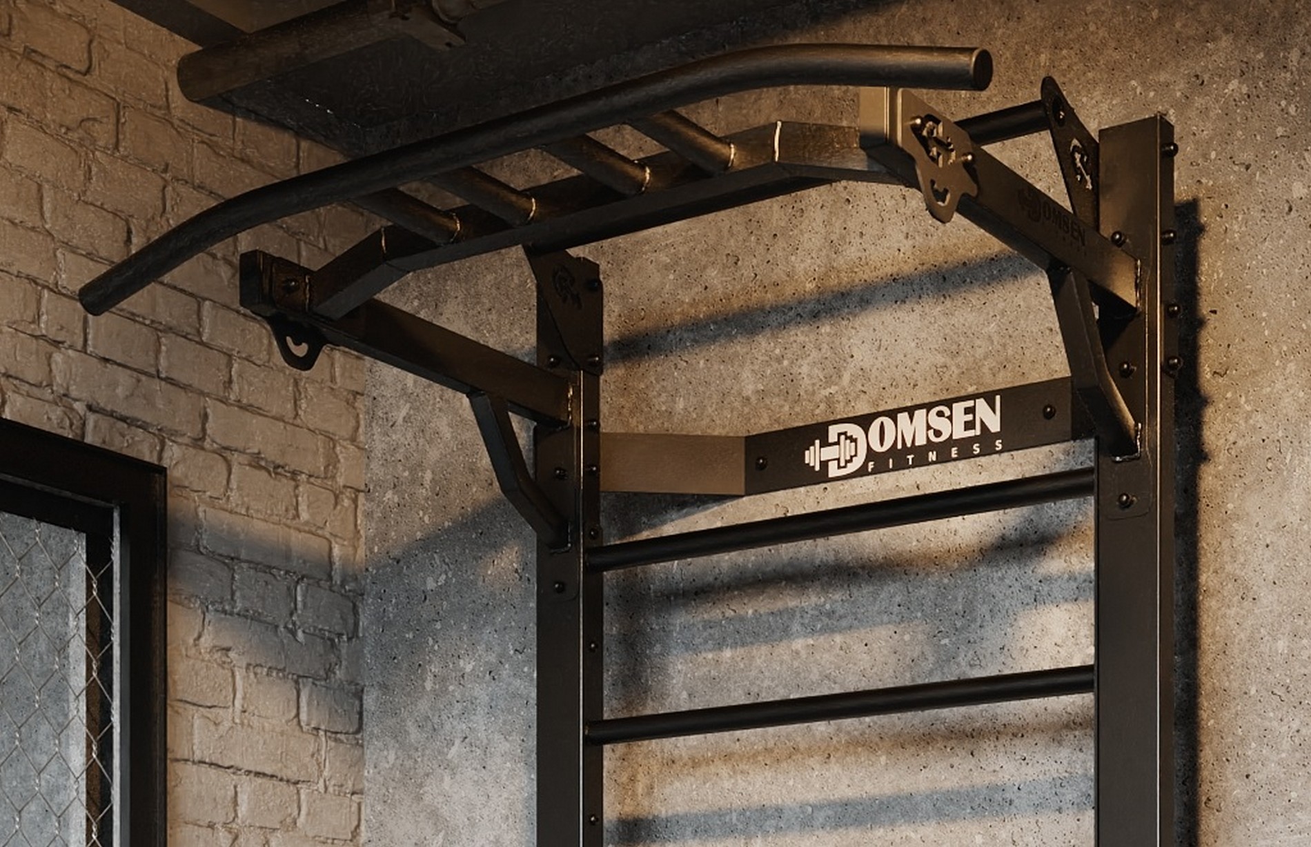 Профессиональная шведская стенка с брусьями и турником Domsen Fitness Ds46B Black