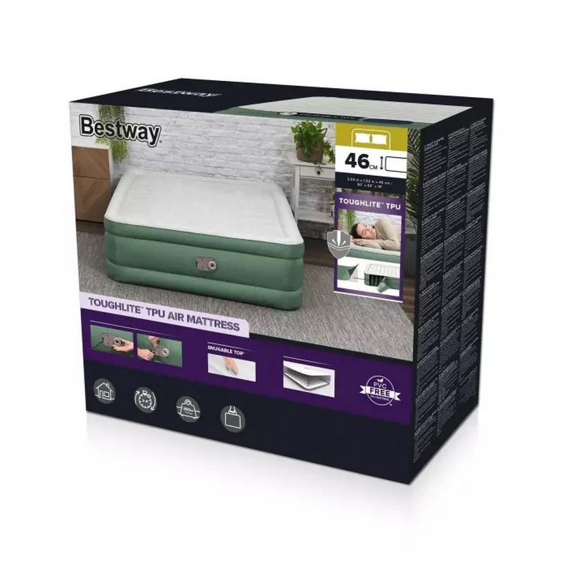 Надувная кровать 203х152х46см встр.насос 220В, до 300кг Bestway ToughLite 69646