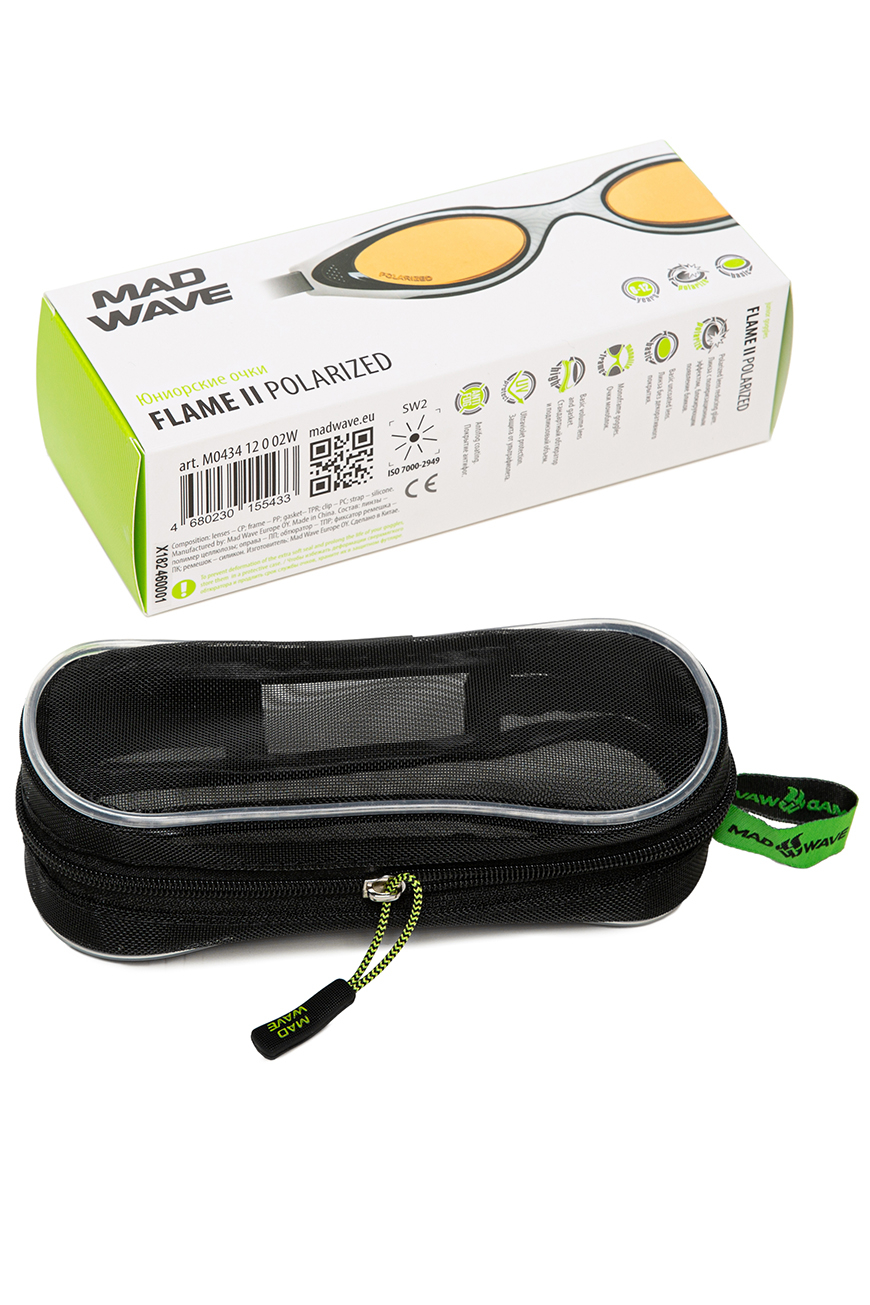Очки для плавания юниорские Mad Wave Flame II junior Polarized M0434 12 0 02W белый