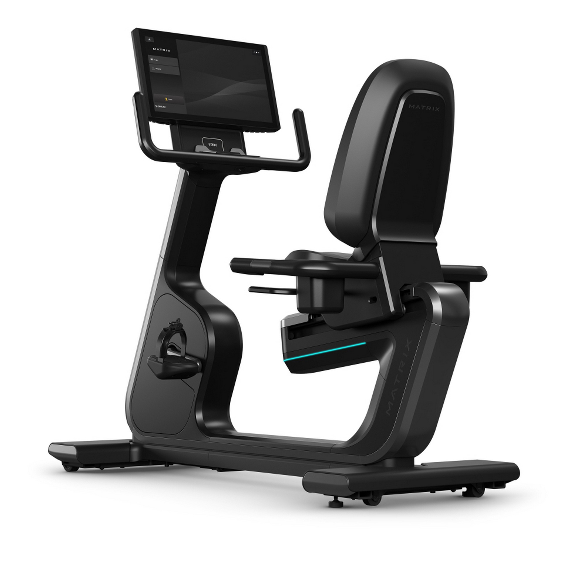 Горизонтальный велотренажер Matrix Onyx с консолью Touch P1 RB 22"
