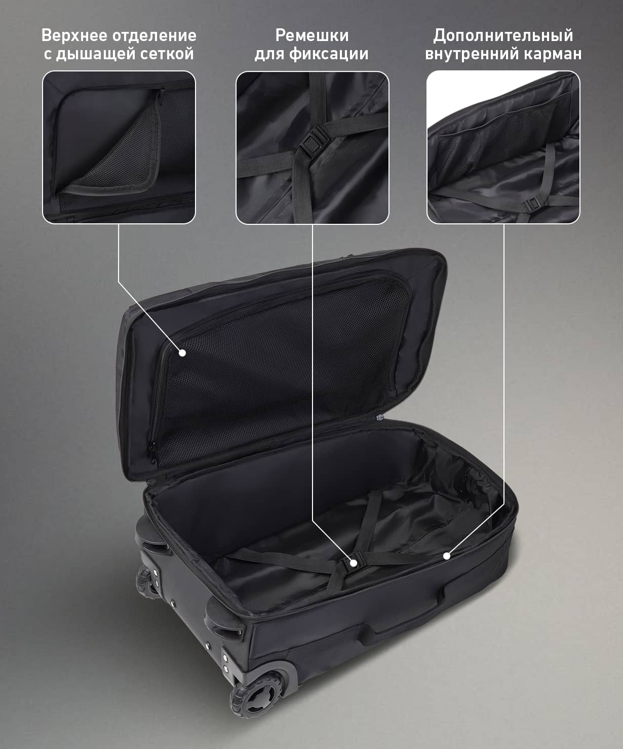 Сумка-чемодан Jogel ESSENTIAL Cabin Trolley Bag, черный