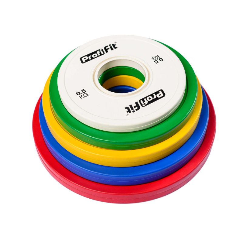 Диск обрезиненный цветной d51мм, 1,5кг Profi-Fit