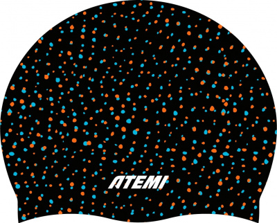 Шапочка для плавания Atemi silicone cap Point black TSC1PB Принт