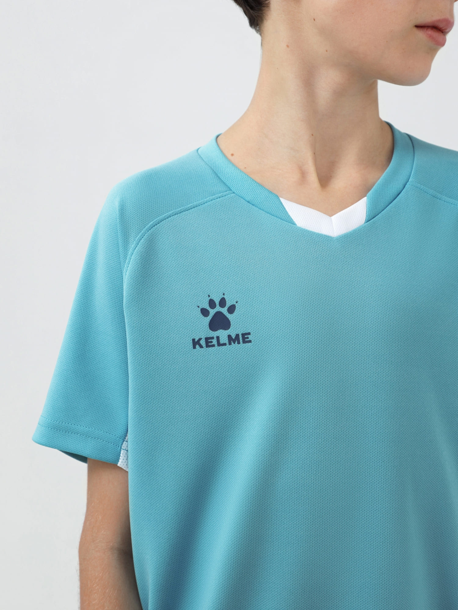 Детская футбольная форма Kelme Short-Sleeved Football Suit 8251ZB3002-405 Light Blue\Dark Blue