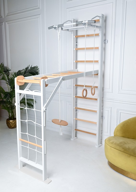 Детский спортивный комплекс Perfetto Sport "Scala in legno 2" bianco-naturale PS-118