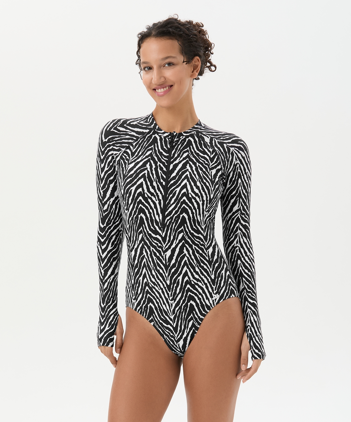 Купальник для плавания с длинным рукавом, полиамид 25DEGREES Surf Black\White