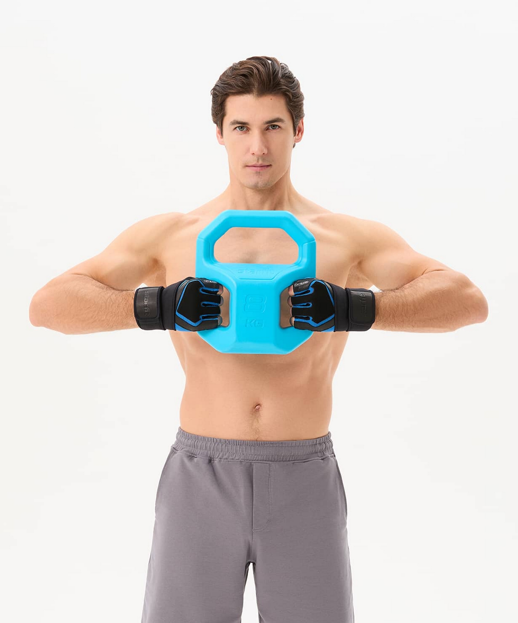 Перчатки для фитнеса Star Fit WG-201, черный\синий