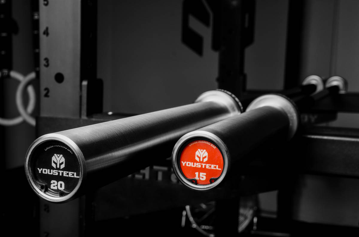 Гриф для штанги L201 см D50мм YouSteel Training Bar XF-15 красный+хром