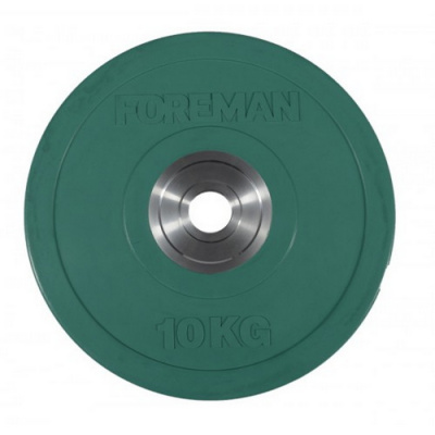 Диск бампированный обрезиненный Foreman D50 мм 10 кг FM\BM-10KG\GN зеленый