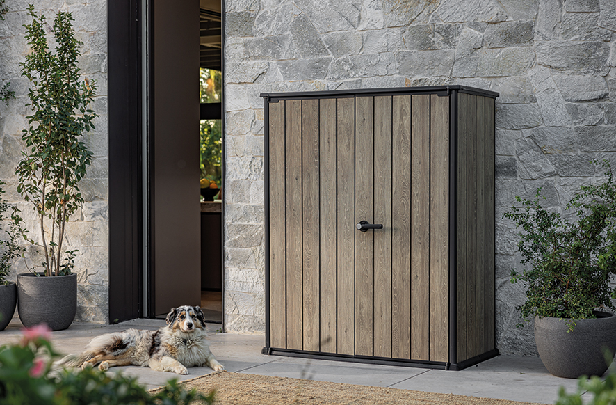 Шкаф Вертикальный (Vertical Shed) 1400 L светло-коричневый Ashwood