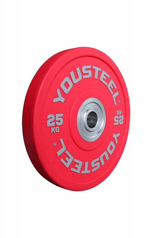 Диск PU 25кг YouSteel бампированный, полиуретановый, красный