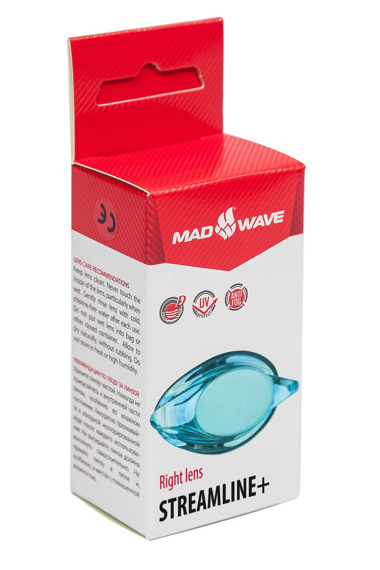 Линза с диоптриями для плавательных очков Mad Wave Streamline right M0457 04 L R8W -6,0