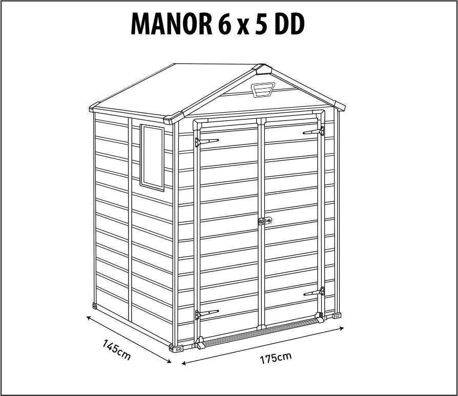 Сарай "Манор 6x5DD", серый (175 x 145 см)