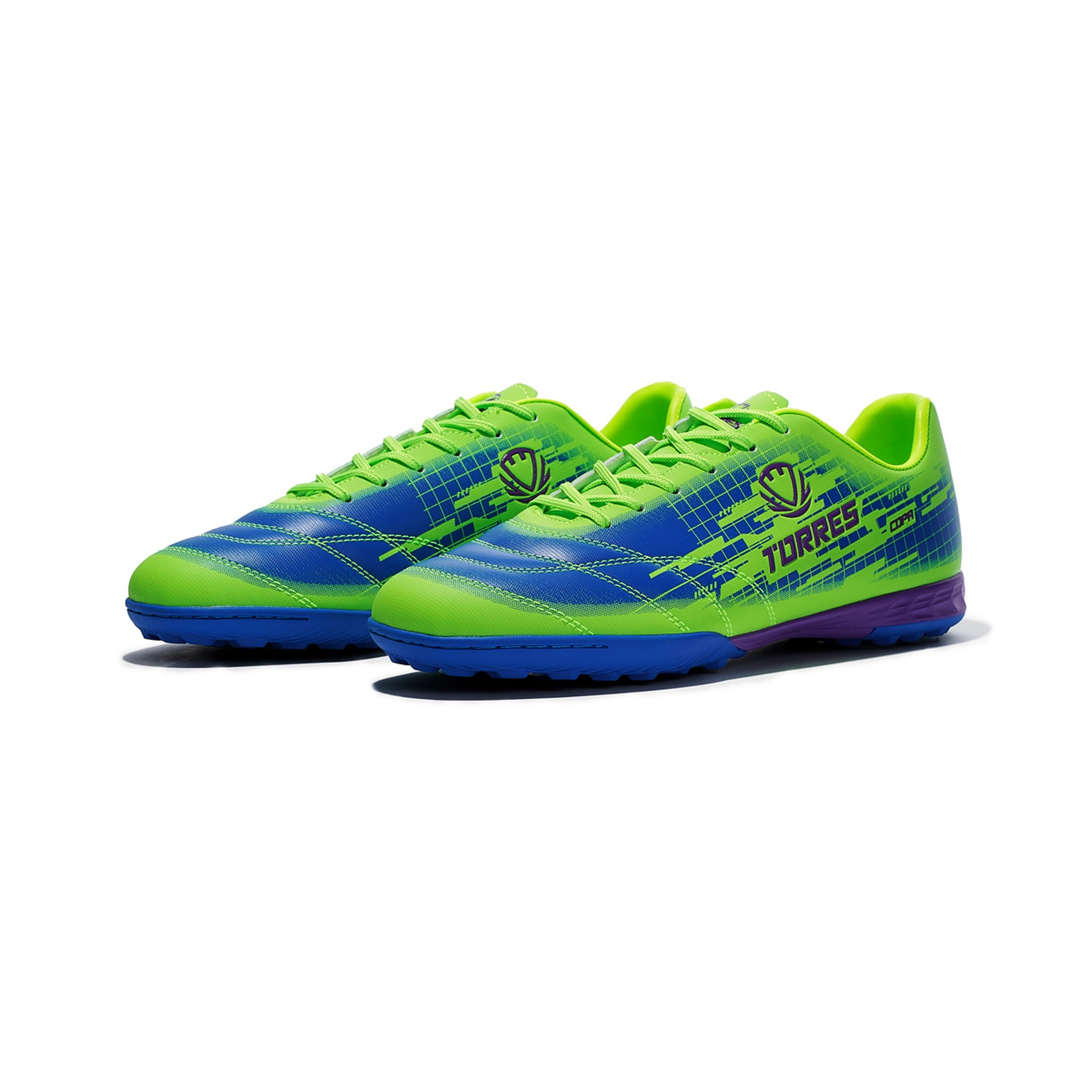 Бутсы футбольные (многошиповки) Torres COPA TS234237-350 салатово-синий