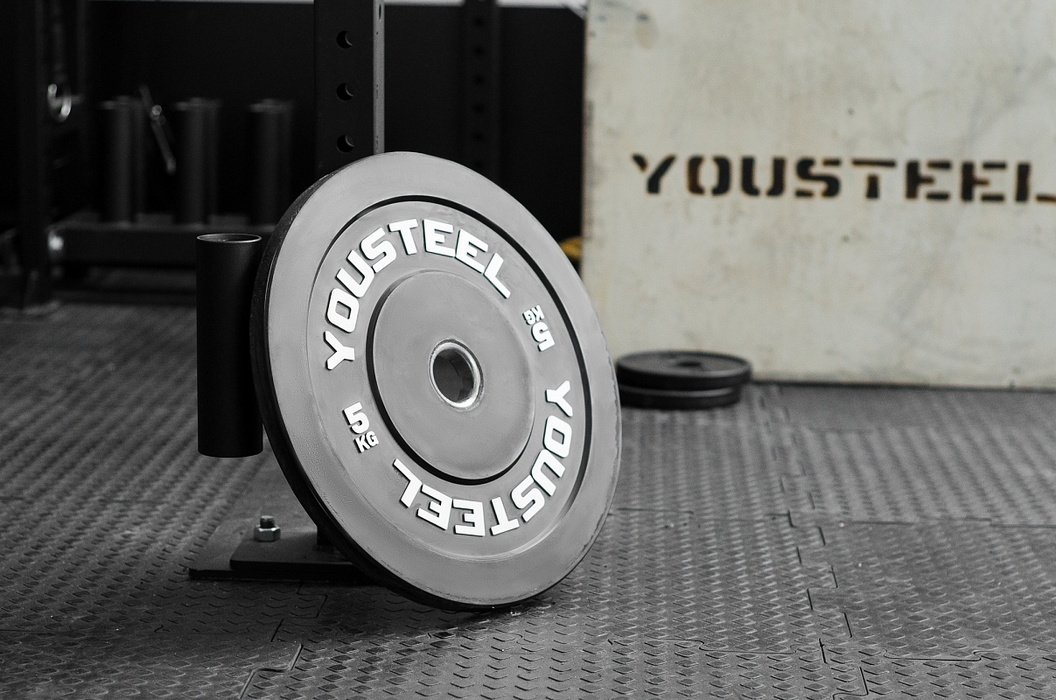 Диск каучуковый для штанги YouSteel тренировочный черный 20кг