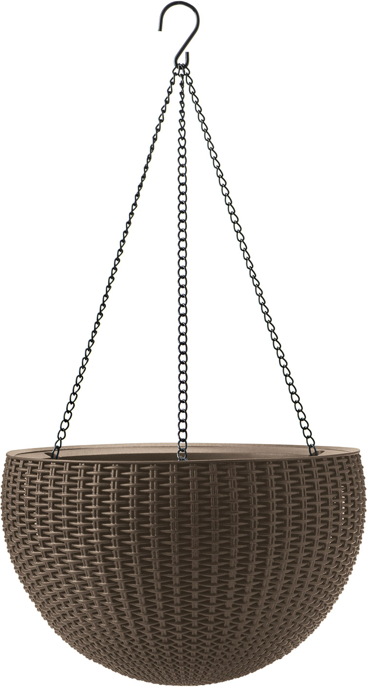 Подвесное кашпо, цвет графит Keter Rattan Hanging