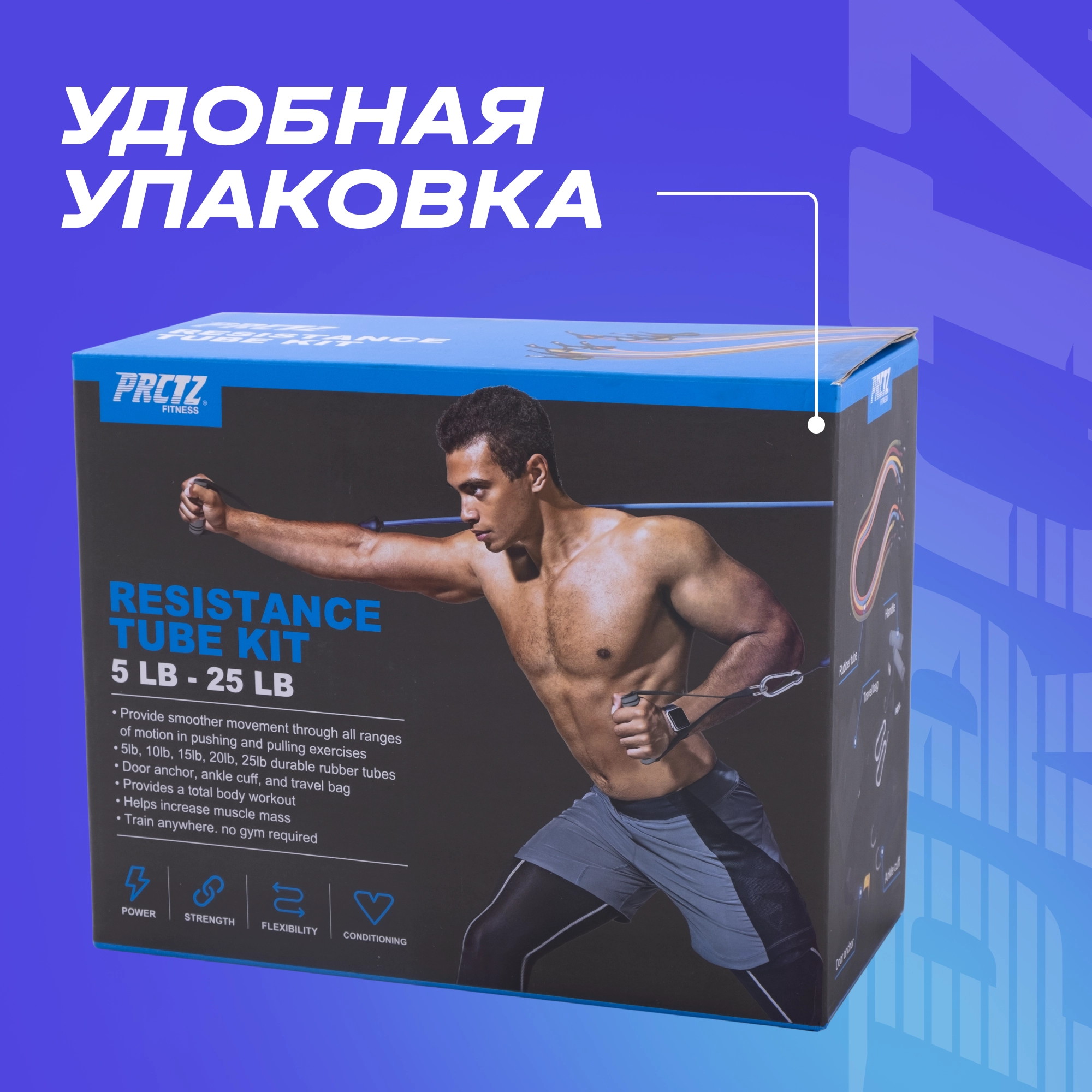 Набор трубчатых эспандеров PRCTZ RESISTANCE TUBE KIT PF3390