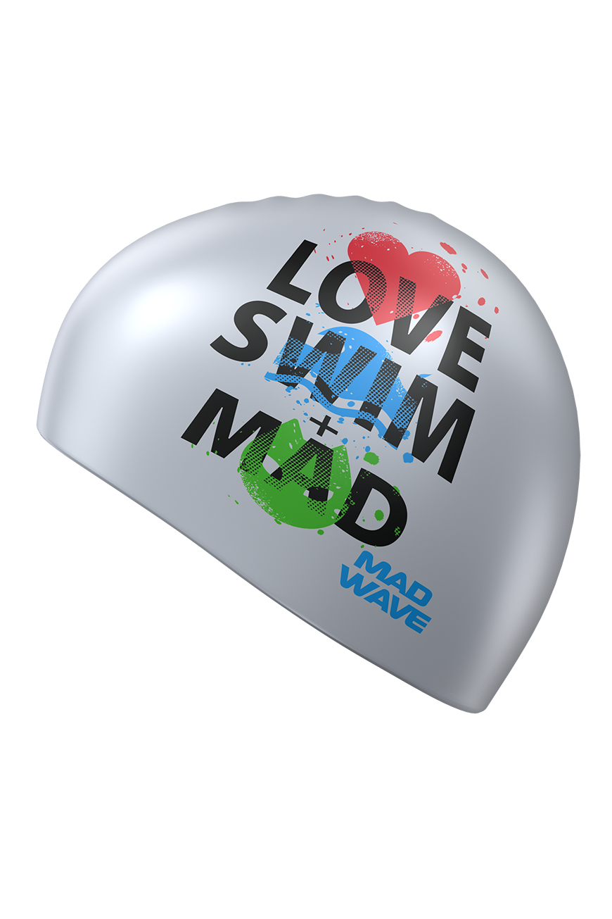 Силиконовая шапочка Mad Wave Love Swim Mad M0555 32 0 00W серебро