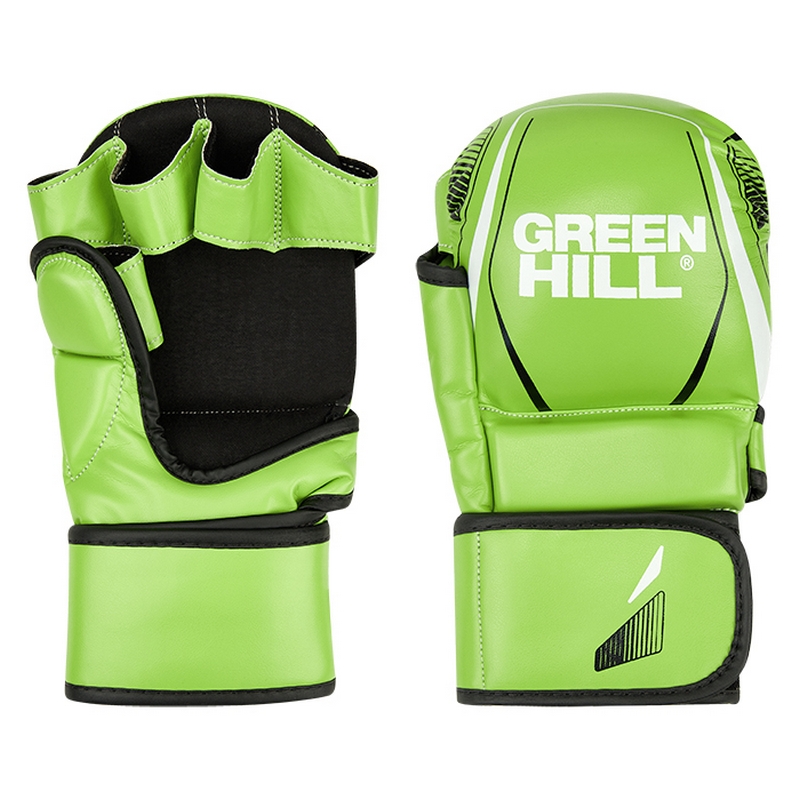 Гибридные перчатки для ММА Green Hill MMI-603GH зелено-черный