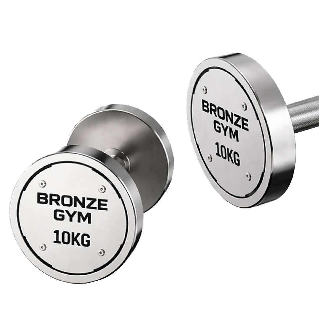 Набор стальных гантелей Bronze Gym 32-50 кг - 10 пар, шаг 2 кг BGDBST32-50