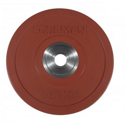 Диск бампированный обрезиненный Foreman D50 мм 25 кг FM\BM-25KG\RD красный