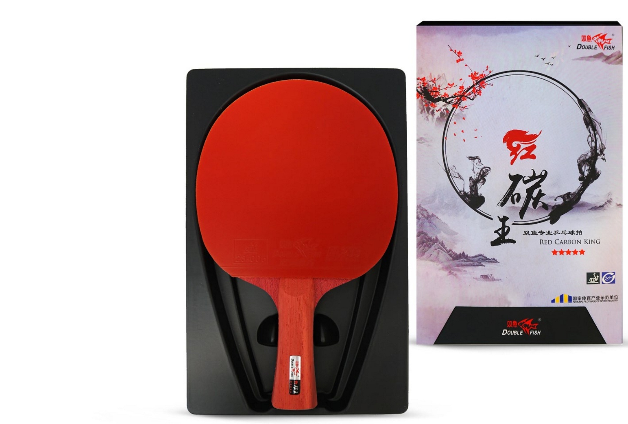 Ракетка для настольного тенниса 5* Double Fish СК-10 Red Carbon King