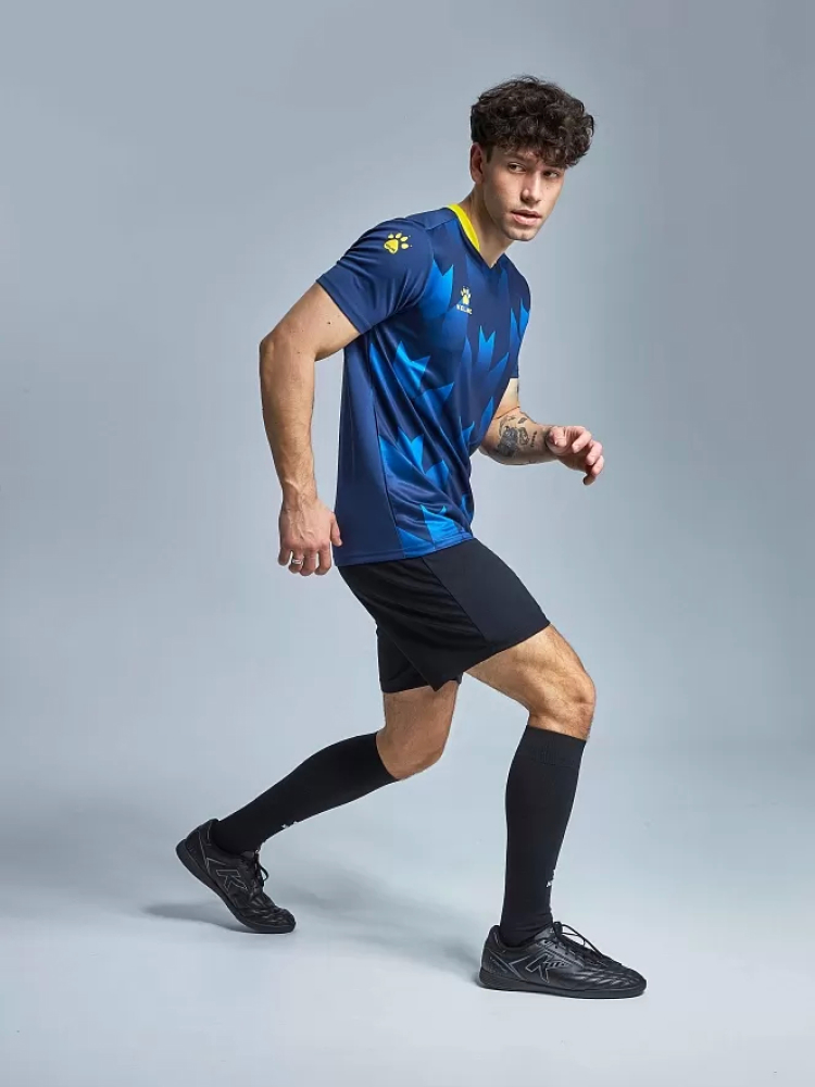Футбольная форма Kelme Short-Sleeved Football Suit 8251ZB1003-416 Dark Blue\Black