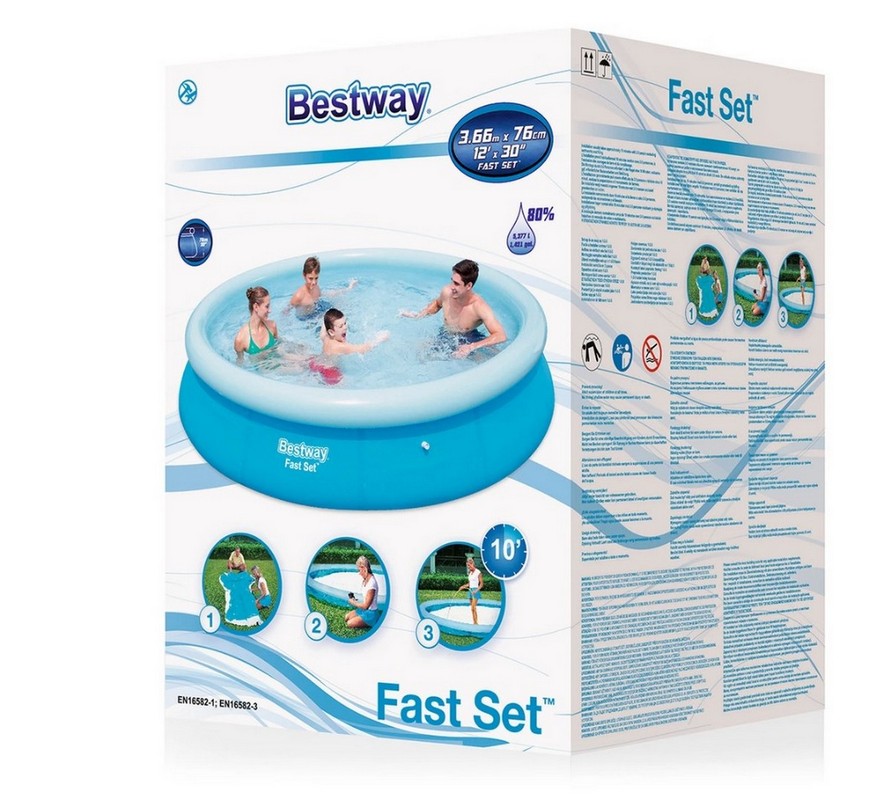 Бассейн с надувным бортом 366х76 см Bestway 57273