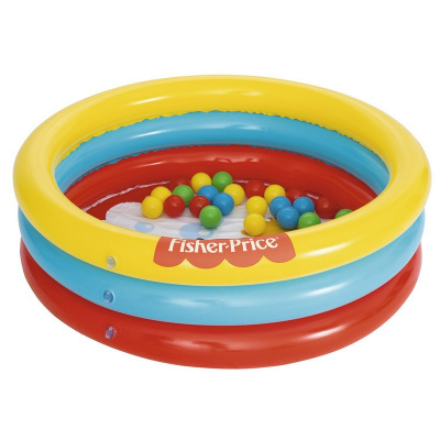 Бассейн надувной Bestway Fisher Price 91x91х25 см 93501 (25 шариков)