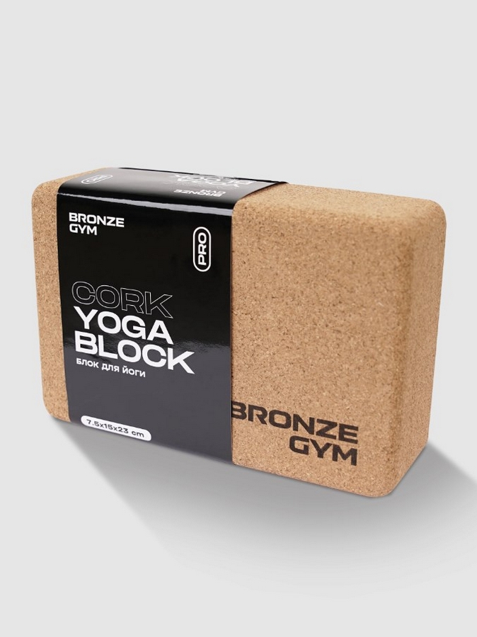 Блок для йоги 23х15х7,5 см, пробка Bronze Gym BG-FA-CYB