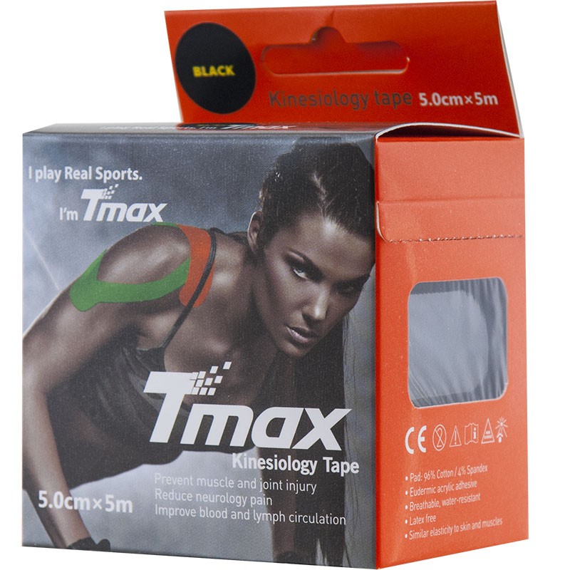 Тейп кинезиологический Tmax Extra Sticky 423143 черный