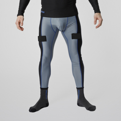 Брюки с защитной пластиковой раковиной Mad Guy Basic Compression JR черный\серый