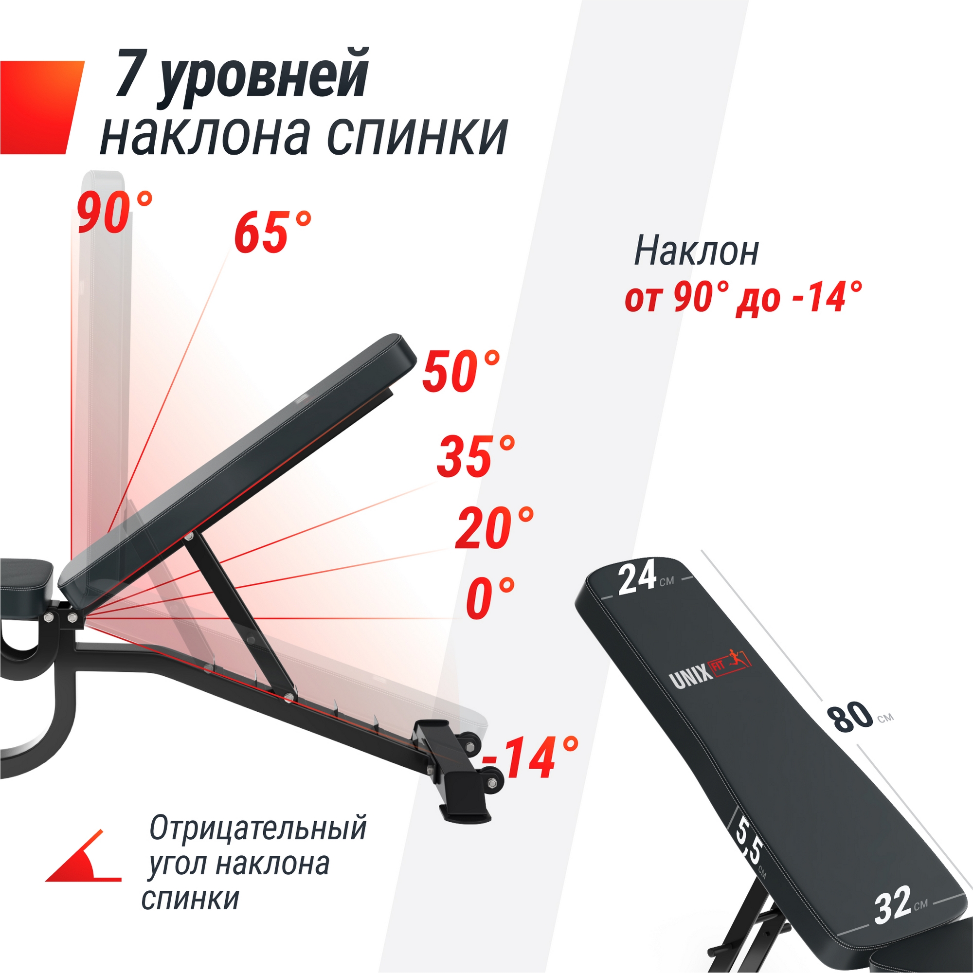 Скамья силовая регулируемая UnixFit BENCH 200R BSBN200R