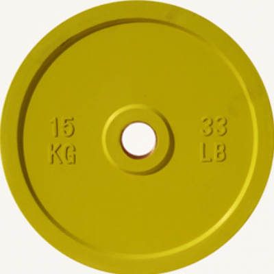 Диск обрезиненный 15кг Johns DR71025 - 15С желтый