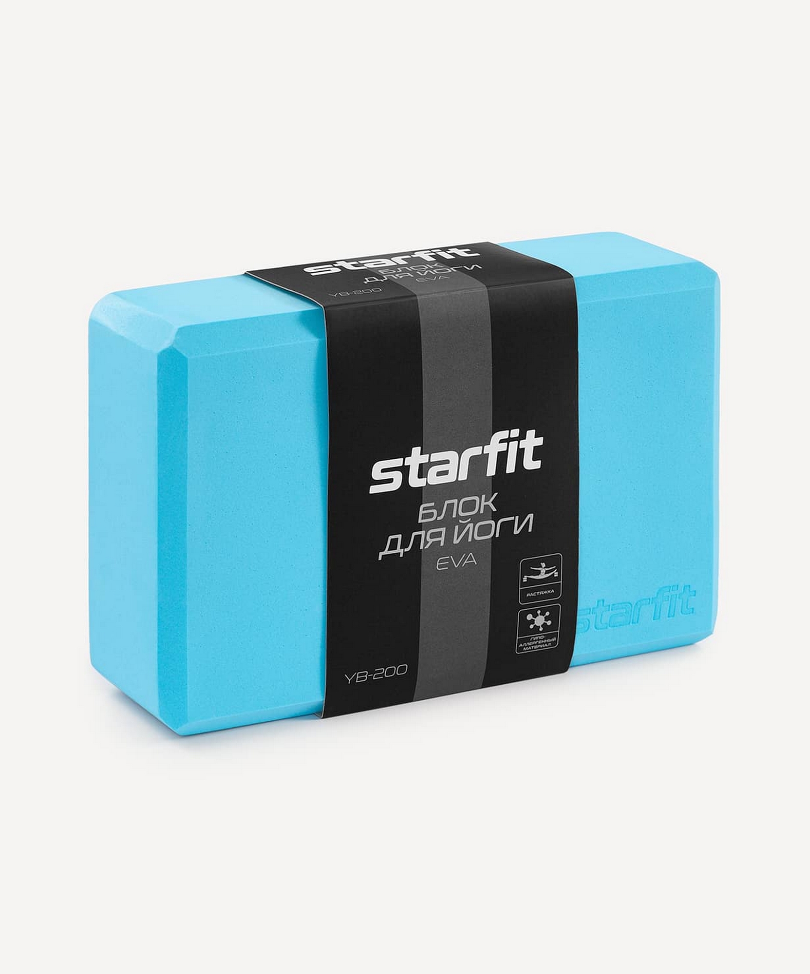 Блок для йоги EVA Star Fit YB-200 синий пастель