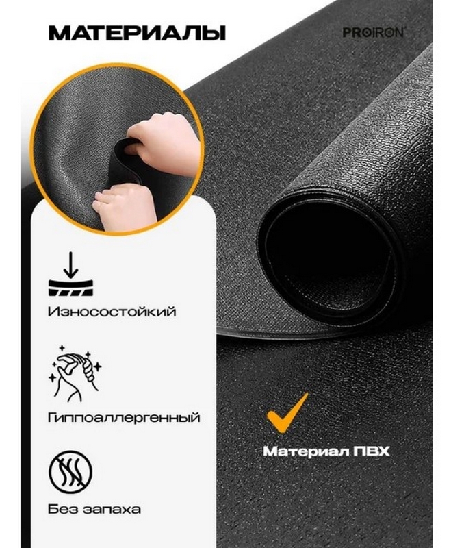 Коврик спортивный для фитнесса и тренажеров 115x80x0,4см PROIRON КС1180