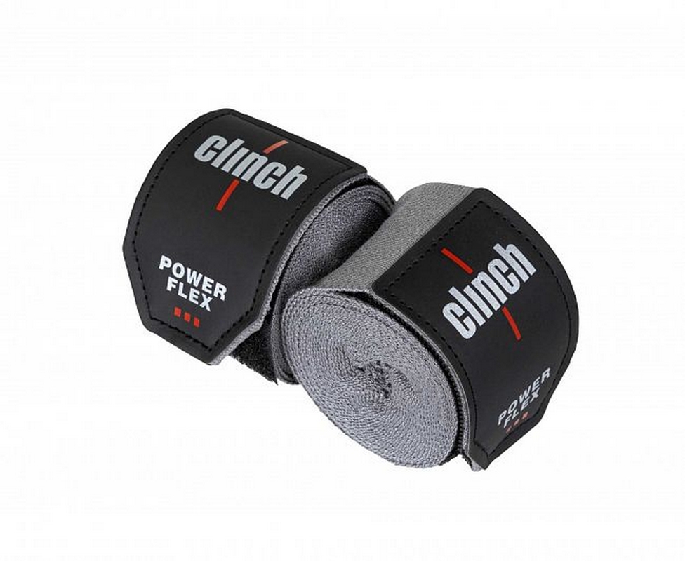 Бинты боксерские 350см Clinch Boxing Hand Wrap Power Flex C239 серый