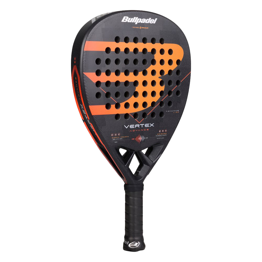 Ракетка для падела, для проф. и любителей, карбон Bullpadel Vertex Advance 494414 черно-оранжевый