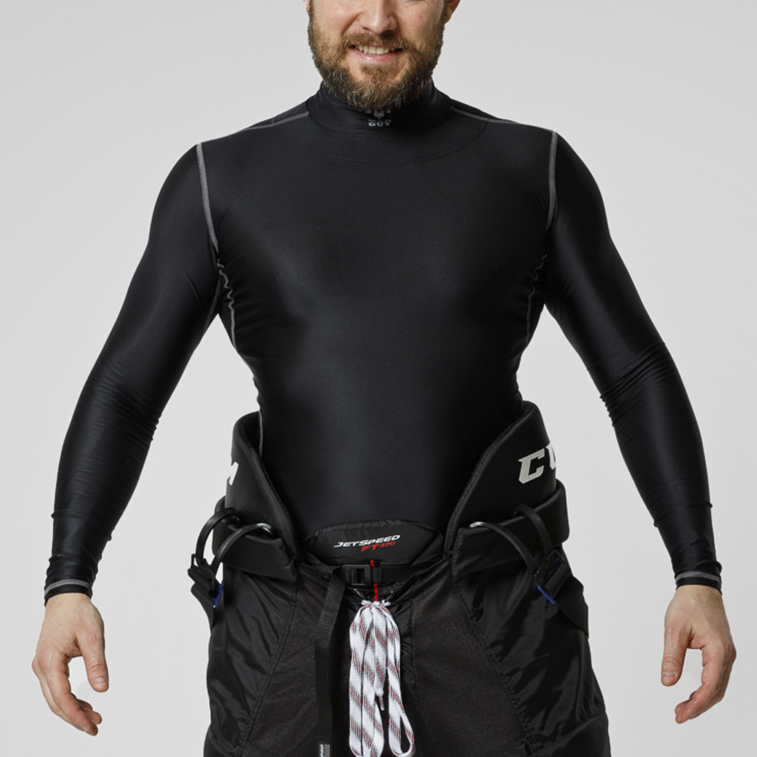 Футболка компрессионная с защитой шеи Mad Guy Kevlar Compression JR черный\черный