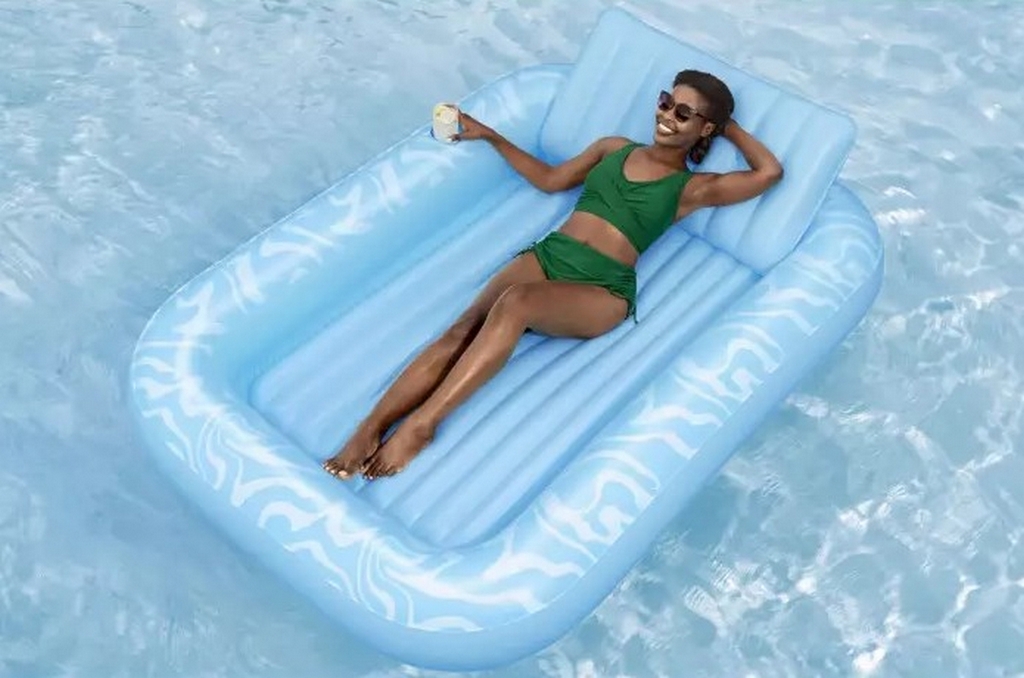 Надувно шезлонг 214х155см, до 100 кг Bestway Sun-Kissed Tanning Lounge, с подушкой, подстаканник 43838