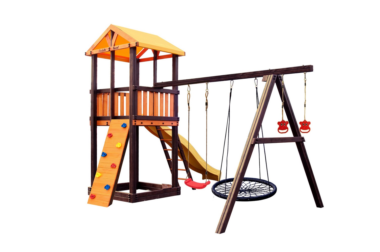 Игровой комплекс Perfetto Sport Pitigliano-4 + качели Паутина