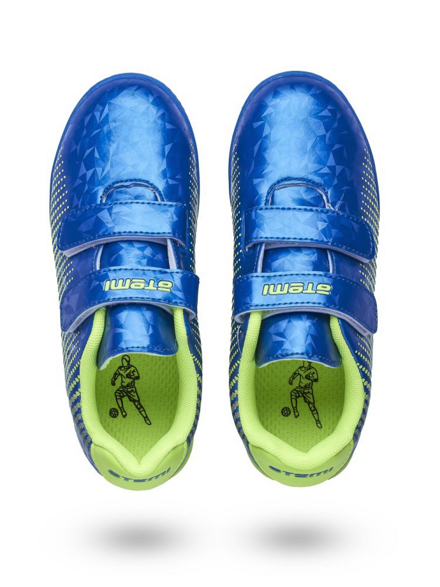 Бутсы футбольные Atemi INDOOR KIDS SBA-006 синий\ярко-салатовый