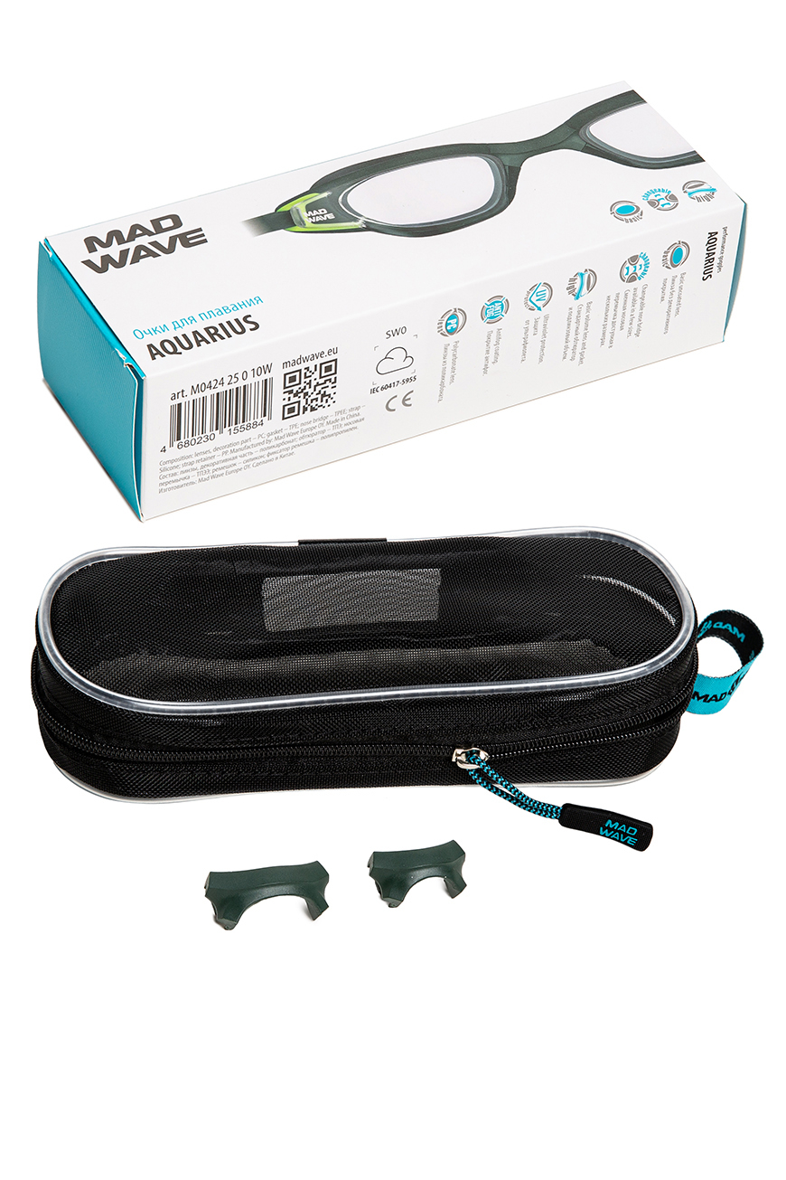 Очки для плавания Mad Wave Aquarius M0424 25 0 10W зеленый