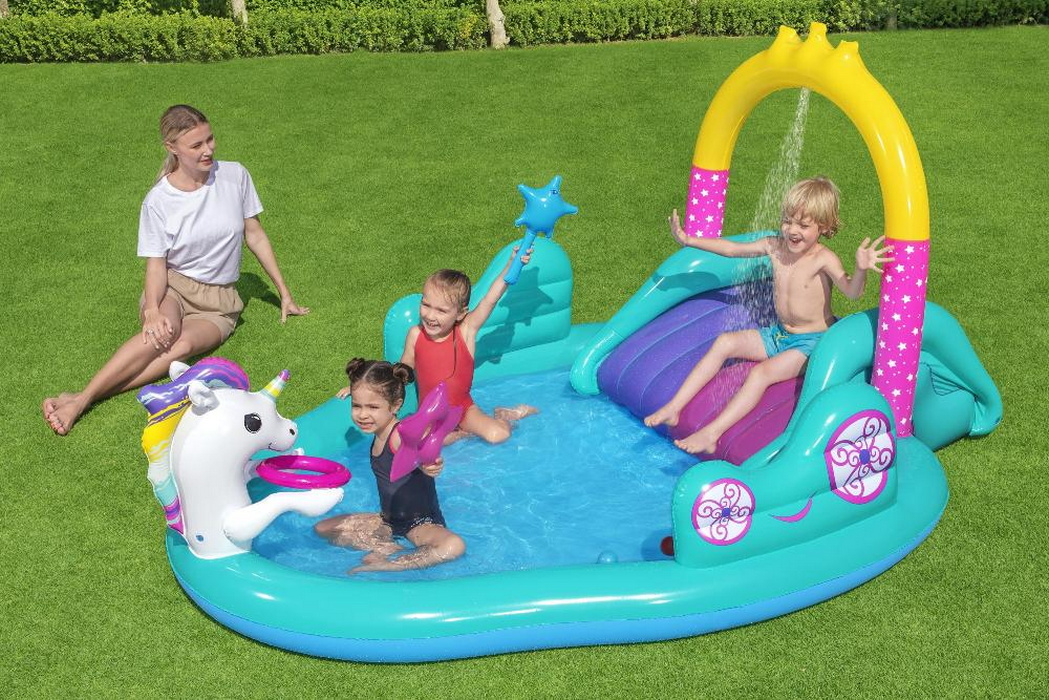 Игровой центр-бассейн с шариками и игрушками Bestway 274х198х137см 53097