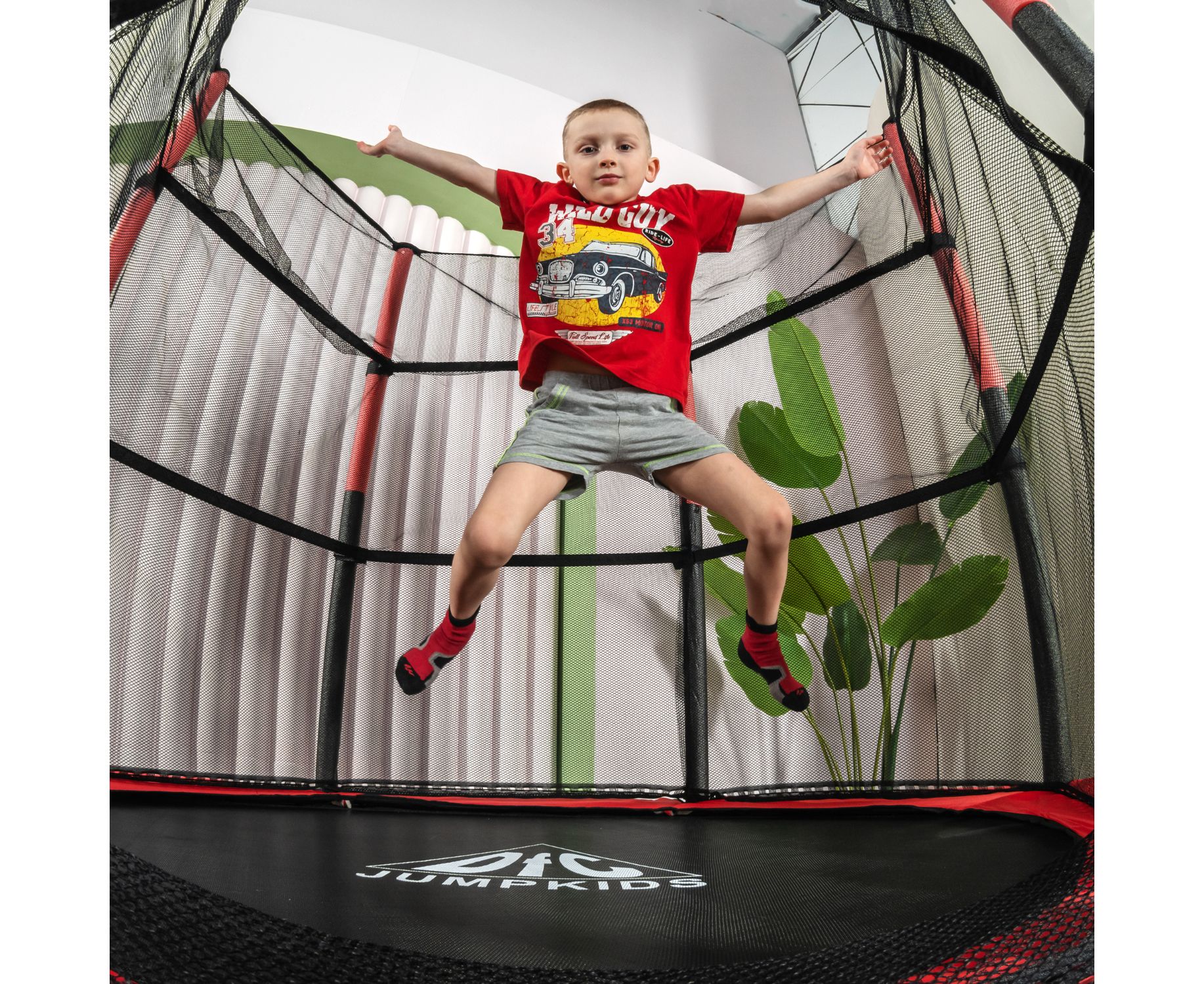 Батут DFC Jump kids 55" (137см) 55INCH-JD-RG красно-серый