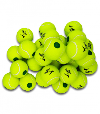 Детские мячи для тенниса 48 шт Tennis Life TL-GREEN жёлтый с зелёной точкой