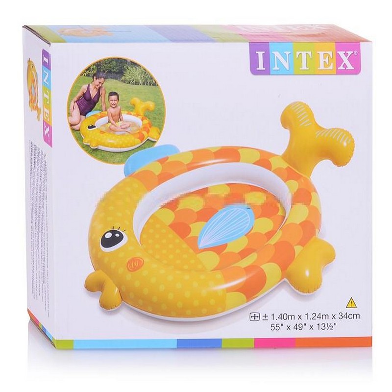 Детский надувной бассейн140x124x34см Intex Золотая рыбка подружка 57111